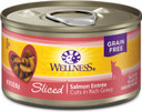 Wellness Natural Pet Food Wellness Complete Health Natural Grain Free Wet Canned Cat Food, Sliced Salmon Entree, 3-Ounce Can (Pack of 24)