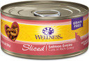 Wellness Natural Pet Food Wellness Complete Health Natural Grain Free Wet Canned Cat Food, Sliced Salmon Entree, 5.5-Ounce Can (Pack Of 24)3 Ounce (Pack Of 24)