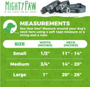 Mighty Paw Dog Collar - Adjustable With Reflective Stitching For High Visibility - High Paw Dog Collar Personalized Dog Collars - Premium Nylon Dog Collar - Flat Buckle Dog Collargrey
