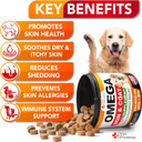 Omega 3 For Dogs - Dog Skin And Coat Supplement - Fish Oil For Dogs Chews - Allergy And Dog Itch Relief - Dog Anti Shedding Supplement - Dog Dry Skin Treatment - Salmon Oil - Made In Usa - 120 Treats