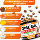 Omega 3 For Dogs - Dog Skin And Coat Supplement - Fish Oil For Dogs Chews - Allergy And Dog Itch Relief - Dog Anti Shedding Supplement - Dog Dry Skin Treatment - Salmon Oil - Made In Usa - 120 Treats