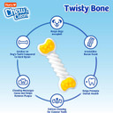 Hartz Chew N Clean Twisty Bone Dog Chew Toy, Bacon Scented For Moderate Chewers, Extra Smallblueextra Small