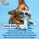 Hartz Chew N Clean Twisty Bone Dog Chew Toy, Bacon Scented For Moderate Chewers, Extra Smallblueextra Small