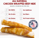 Riley'S Chicken Wrapped Dog Treats - Usa Sourced, Usa Made Medium Dog Treats - Dog Chew Sticks - Raw Hides For Medium Dogs - Wrapped Rawhide Sticks For Dogs - 12 Twists - Medium