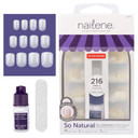 Nailene So Natural Artificial Nails, Undecorated  Fake Nail Kit With 216 Nails (12 Sizes) And Nail Glue Included  Designed For Comfort & Natural Look  False Nails With Up To 7 Days Of Wear Nailene So Natural Artificial Nails, Undecorated  Fake Nail Kit With 216 Nails (12 Sizes) And Nail Glue Included  Designed For Comfort & Natural Look  False Nails With Up To 7 Days Of Wear
