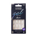 Kiss Gel Fantasy Press On Nails, Nail Glue Included, How Dazzling', Silver, Medium Size, Square Shape, Includes 28 Nails, 2G Glue, 1 Manicure Stick, 1 Mini File