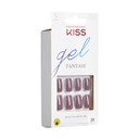 Kiss Gel Fantasy Press On Nails, Nail Glue Included, Temporary Feels', Gray, Short Size, Squoval Shape, Includes 28 Nails, 2G Glue, 1 Manicure Stick, 1 Mini Filetemporary Feels