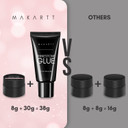 Makartt 2Pcs Nail Rhinestone Glue Gel With Brush Pen Set, 38Ml Clear Nail Gem Glue Gel Super Strong Adhesive Nail Art Glue Gel For Nail Decorations 3D Stones Charms Flowers(Nail Lamp Needed,8Ml+30Ml)