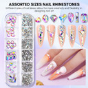 Makartt Nail Rhinestone Glue Kit, 15Ml Gel Nail Glue With Ab Rhinestone Crystals 3D Nail Art Halloween Decor Flowers Pearls Dual-End Nail Art Brush Tweezer Acrylic Nail Supply For Nail Techs Diy