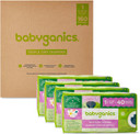 Babyganics Size 1, 160 Count, Absorbent, Breathable, Triple Dry Protection Diapers