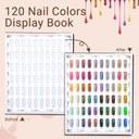 Segbeauty 120 Colors Sample Nails Display, Nail Gel Polish Organizer Colors Chart With 120 False Nail Tips, Nail Art Salon Home Diy Nail Swatch Stick Booklet Nail Supplies Tool Showcase Cardboard120 Colors Nail Display Chart-Black