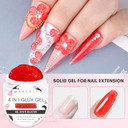 Makartt Solid Gel Builder For Nails,15Ml Red Fine Glitter Nail Extension 3D Gel Sculpting Nail Art Uv Nail Glue For Press On Nails Rhinestones Gel Molding Hard Gel Nail Lamp Required Crimson Allurecrimson Allure