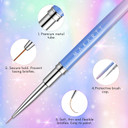 Makartt Nail Art Brushes,Liner For Nails, 5Pcs, 7/9/11/15/25Mm, Easy Hold, Thin Nail Art Design Brush Detail Brush For Gel Polish Nail Paintings Different Lines 3D Nail Pattern French Tips Nail Toolblue