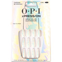 Opi Xpress/On Press On Nails, Up To 14 Days Of Gel-Like Salon Manicure, Vegan, Sustainable Packaging, With Nail Glue, Long Silver With Silver Iridescent Flake Coffin Shape Nails, Charging My Crystalscharging My Crystalslong