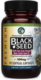 Amazing Herbs Premium Black Seed Oil Capsules - Cold Pressed Nigella Sativa Aids In Digestive Health, Immune Support, Brain Function, Gluten Free, Non Gmo - 90 Count, 500Mg