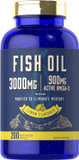 Fish Oil 3000Mg | 900Mg Omega 3 | 200 Softgels | Lemon Flavor | Non-Gmo And Gluten Free Supplement
