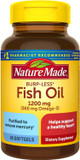 Nature Made Burp Less Fish Oil 1200 Mg, Fish Oil Supplements, Omega 3 Fish Oil For Healthy Heart Support, Omega 3 Supplement With 60 Softgels, 30 Day Supply60 Count