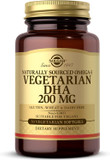 Solgar Vegetarian Dha 200 Mg - 50 Vegetarian Softgels - Naturally Sourced Omega-3 - Vegan, Gluten Free, Dairy Free - 50 Servings