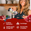 Barlean'S Liquid Flaxseed, Borage & Algae Oils Omega 3 Supplement, Pomegranate Blueberry Flavor, Vegan Epa & Dha From Algal Oil, Flax Oil And Borage Seed Oil With 3,980 Mg Of Omega-3-6-9, 16 Oz1 Pound (Pack Of 1)