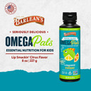 Barlean'S Omega Pals Eye Health Liquid, Tangerine Flavored Omega 3 For Kids, Fish Oil Supplement With 500 Mg Of Epa & Dha Plus Lutein & Zeaxanthin Vitamins For Blue Light Support, 8 Oz