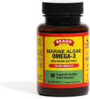 Bragg Vegan Omega 3 Supplement  Sustainably Sourced Marine Algae  Helps Support Brain, Eye & Heart Health - Includes Epa & Dha Fatty Acids  Non-Gmo - 60 Softgels