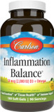 Carlson - Inflammation Balance, Balanced Omega-3 & Omega-6 Ratio, With D3, Norwegian, Wild-Caught Fish Oil Supplement With Fatty Acids, Sustainably Sourced Fish Oil Capsules, 180 Softgels