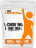 BULKSUPPLEMENTS.COM L-Carnitine L-Tartrate Powder - Carnitine Supplement, L-Carnitine Tartrate, L Carnitine 1000mg - Amino Acids Supplement, Gluten Free, 1000mg per Serving, 250g (8.8 oz)