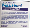 T.N. Dickinson'S Hemorrhoidal Pads, Witch Hazel With Aloe, Clear, 100 Count