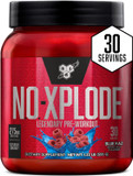 Bsn N.O.-Xplode Pre Workout Powder, Energy Supplement For Men And Women With Creatine And Beta-Alanine, Flavor: Blue Raz, 30 Servings