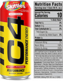 Cellucor C4 Energy Drink, Skittles, Carbonated Sugar Free Pre Workout Performance Drink With No Artificial Colors Or Dyes, 16 Oz, Pack Of 1216 Fl Oz (Pack Of 12)