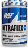 Gat Sport Nitraflex + C Creatine Pre Workout Supplement For Strength And Endurance, Blue Raspberry, 30 Servings
