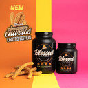Blessed Vegan Protein Powder - Plant Based Protein Powder Meal Replacement Protein Shake, 23G Of Pea Protein Powder, Dairy Free, Gluten Free, Soy Free, No Sugar Added, 15 Servings (Cinnamon Churros)15 Servings (Pack Of 1)