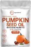 Pumpkin Seed Oil With Saw Palmetto, 3,000Mg Per Serving, 300 Softgels | Cold Pressed, Pure Virgin Oil, Herbal Supplement | Supports Urinary, Bladder & Prostate Health | Non-Gmo