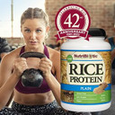 Nutribiotic  Plain Rice Protein, 1 Lb 5 Oz (600G) - Low Carb, Keto-Friendly, Vegan, Raw Protein Powder - Grown & Processed Without Chemicals, Gmos Or Gluten - Easy To Digest & Nutrient-Rich