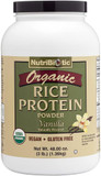 Nutribiotic Certified Organic Rice Protein Vanilla, 3 Lb. | Low Carbohydrate Vegan Protein Powder | Raw, Certified Kosher & Keto Friendly | Made Without Chemicals, Gmos & Gluten | Easy To Digest