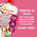 Happy Tot Organics Super Morning Stage 4 Dairy Free, Bananas, Dragon Fruit, Coconut Milk & Oats + Super Chia, 4 Ounce Pouch (Pack Of 16)