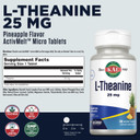 Kal L Theanine 25 Mg Activmelt - Relaxation, Stress, Mood And Focus Supplement - Delicious Natural Pineapple Flavor With Stevia - Vegetarian - 120 Servings, 120 Instant Dissolve Micro Tablets