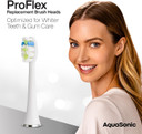 Aquasonic Proflex Replacement Brush Heads | For Whiter Teeth & Gum Care | Compatible With Many Aquasonic Toothbrush Handles (3 Pack White)3 Pack White