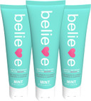 Believe Oral Care, 100% Of Profits Donated To Cancer Research, Mint Toothpaste, 3 Pack, 5 Oz Tubes | Whitens, Soothes, Freshens | All Natural, Gluten Free, Vegan, Gmo Free, Fluoride Free, Sls Free
