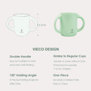 Viã£Â©Co Bio-Based Toddler Cup With Handle, Bpa-Free Training Cups For Toddlers 1-3, Toxin-Free Baby Cup With Children-Friendly Design, Eco-Friendly, Sustainable And Food Grade Materialsage Green