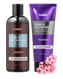 KUNDAL Cherry Blossom Sulfate Free Shampoo and Conditioner Set with Argan Oil - Moisturizing Nourishing for Dry Damaged hair, Honey & Macadamia Infused, Keratin Treatment 16.9 Fl Oz