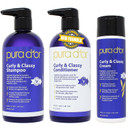 Pura D'Or Curly & Classy 3-Piece Complete Set (Shampoo, Conditioner, Cream) For Luscious & Defined Curls, Nourishing Formula With Argan Oil, Castor Oil, Geranium Oil, Coconut Oil & Kukui Seed Oil