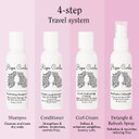 Rizos Curls 4-Step Travel Kit For Curly Hair: Curl Defining Cream, Shampoo, Conditioner, Refresh & Detangle (2 Fl Oz Each)