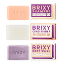 Brixy Shampoo And Conditioner Bars With Body Wash Set For Balance, Hydration & Soft Hair & Skin, Vegan & Plastic Free, All Hair & Skin Types, Ph Balance & Safe For Color Treated Hair (3 Count, 4Oz)