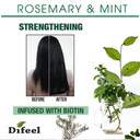 Difeel Rosemary Mint Strengthening Shampoo With Biotin 33.8 Oz. - Made With Natural Rosemary Oil For Hair Growth, Sulfate Free Shampoo