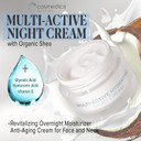 Cosmedica Skincare Multi-Active Hydrating Night Cream - Revitalizing Overnight Moisturizer & Anti-Aging Cream For Face And Neck With Hyaluronic Acid, Organic Shea, Glycolic Acid And Vitamin E 2 Oz