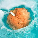 Ecotools Delicate Ecopouf Bath Loofah, Recycled Netting, Gentle Bath Sponge, Exfoliates & Cleanses Skin, For Shower & Bath Routine, Eco-Friendly, Vegan, & Cruelty-Free, Orange, 1 Count