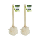 Ecotools Ecopouf Bath Brush, Shower Loofah With Long, Ergonomic Handle, Cleans Hard-To-Reach Areas, Deep Cleansing & Exfoliating, Recycled Netting, Perfect For Men & Women, 2 Count