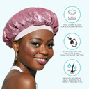 Kiss Colors & Care Glitter Bonnet Xl, Pink Pearl, Gentle Silky Fabric With Elastic Band For Most Hair Types - Hypoallergenic, Overnight Wear Stylish Sleep Cap, Slip-Free, Breathable