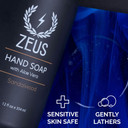 Zeus Liquid Hand Soap With Aloe Vera, Natural Moisturizing Hand Wash, Prevents Dry Skin  Made In Usa (Sandalwood) 12 Oz